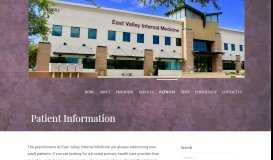 
							         Patient Information – East Valley Internal Medicine								  
							    