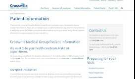 
							         Patient Information for Crossville Medical Group								  
							    