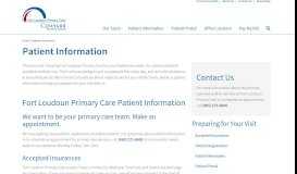 
							         Patient Information for Fort Loudoun Primary Care in Lenoir City								  
							    