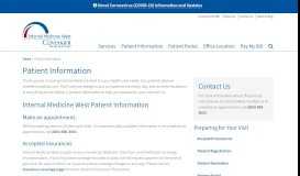 
							         Patient Information for Internal Medicine West Medical Services								  
							    