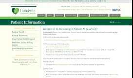 
							         Patient Information - Goodwin Community Health								  
							    