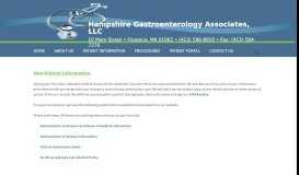 
							         PATIENT INFORMATION | Hampshire Gastroenterology Associates, LLC								  
							    