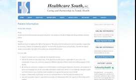
							         Patient Information | Healthcare South								  
							    