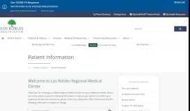 
							         Patient Information | Los Robles Regional Medical Center								  
							    