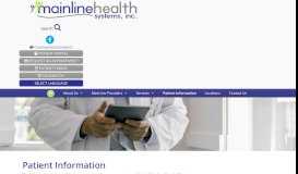 
							         Patient Information | Mainline Health Systems | Quality Health Care								  
							    