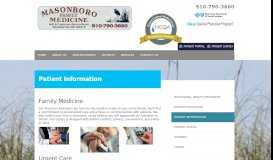
							         Patient Information | Masonboro Family Medicine								  
							    