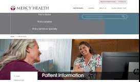 
							         Patient Information | Mercy Health								  
							    