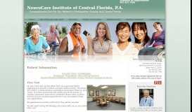 
							         Patient Information - NeuroCare Institute of Central Florida								  
							    