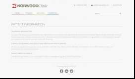 
							         Patient Information - Norwood Clinic								  
							    