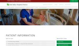 
							         Patient Information – Oak Valley Hospital District								  
							    