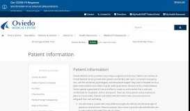 
							         Patient Information | Oviedo Medical Center								  
							    
