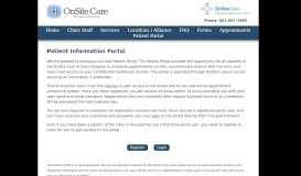 
							         Patient Information Portal - OnSite Care at Davis Hospital								  
							    