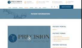 
							         Patient Information – Precision Orthopaedic Specialties								  
							    