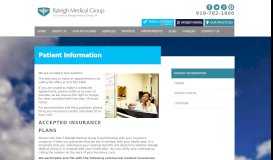 
							         Patient Information | Raleigh Medical Group								  
							    