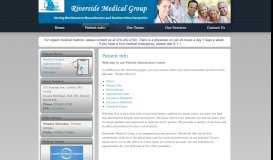 
							         Patient Information | Riverside Medical Group - Lowell								  
							    
