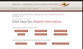 
							         Patient Information - SAPDM -- Internal Medicine Physicians								  
							    