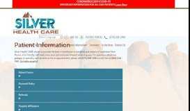 
							         Patient Information | Silver Health Care								  
							    