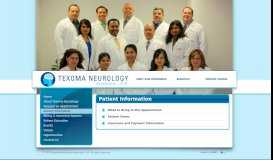 
							         Patient Information | Texoma Neurology Associates, P.A.								  
							    