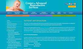 
							         Patient Information - The Center for Advanced Reproductive Services								  
							    