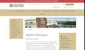 
							         Patient Information | Union General Hospital								  
							    