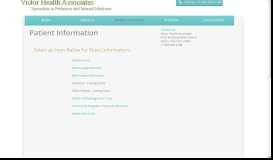 
							         Patient Information - Victor Health Associates								  
							    
