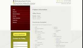 
							         Patient Information - Washington Endocrinology								  
							    