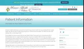 
							         Patient Information - Womens Health & Wellness								  
							    