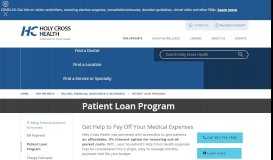 
							         Patient Loan Program | HealthFirst | Holy Cross Health								  
							    
