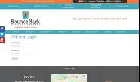 
							         Patient Login - Bounce Back Physical Therapy - Wayne and ...								  
							    