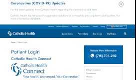 
							         Patient Login | Catholic Health - The Right Way to Care								  
							    