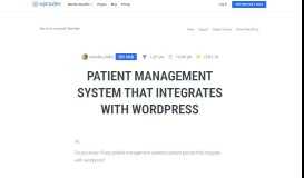 
							         patient management system that integrates with wordpress - WPMU Dev								  
							    