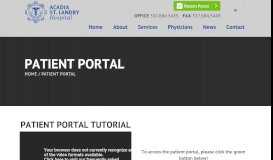 
							         Patient Portal | Acadia St. Landry Hospital								  
							    