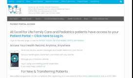 
							         Patient Portal Access - Excell for Life								  
							    