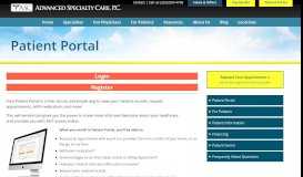 
							         Patient Portal | Advanced Specialty Care								  
							    