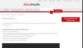 
							         Patient Portal | Alfred Health								  
							    