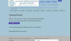 
							         Patient Portal - Alliant Dermatology								  
							    