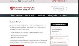 
							         Patient Portal - Alpharetta Cardiology, LLC - Marlene Blaise, MD, FACC								  
							    