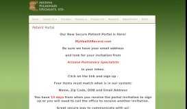 
							         Patient Portal - Arizona Pulmonary Specialists, Ltd.								  
							    