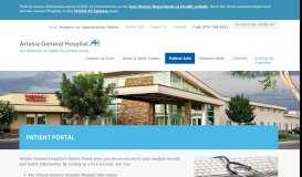 
							         Patient Portal - Artesia General Hospital								  
							    