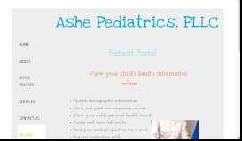 
							         Patient Portal - Ashe Pediatrics								  
							    