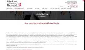 
							         Patient Portal - BEAR LAKE MEMORIAL HOSPITAL								  
							    