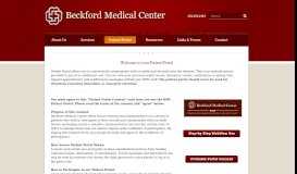 
							         Patient Portal - Beckford Medical Center								  
							    