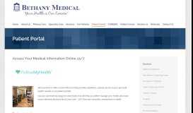 
							         Patient Portal - Bethany Medical Center								  
							    