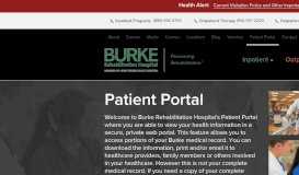 
							         Patient Portal - Burke Rehabilitation Hospital								  
							    