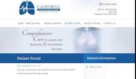 
							         Patient Portal - California Chest and Medical Center, Mayur C. Patel, MD								  
							    