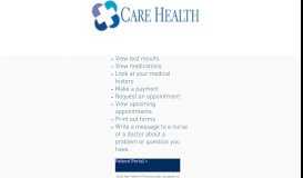 
							         Patient Portal - Care Health								  
							    