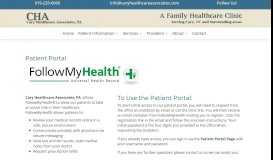 
							         Patient Portal - Cary Healthcare Associates								  
							    