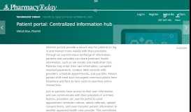 
							         Patient portal: Centralized information hub - Pharmacy Today								  
							    