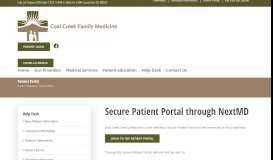 
							         Patient Portal | Coal Creek Family Medicine								  
							    