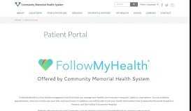 
							         Patient Portal | Community Memorial Health System								  
							    